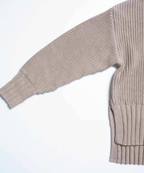 oblekt（オブレクト）の「オーガニックコットンブレンド畦タートルニット（Tシャツ/カットソー・レディース・グレー/オフホワイト・ONE SIZE）」の20枚目の写真