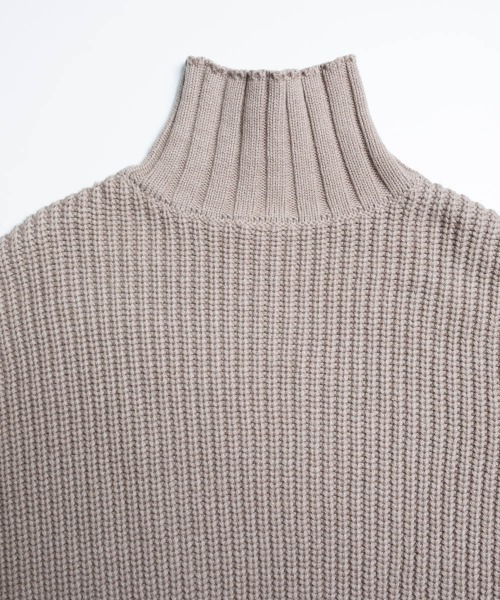 oblekt（オブレクト）の「オーガニックコットンブレンド畦タートルニット（Tシャツ/カットソー・レディース・グレー/オフホワイト・ONE SIZE）」の21枚目の写真