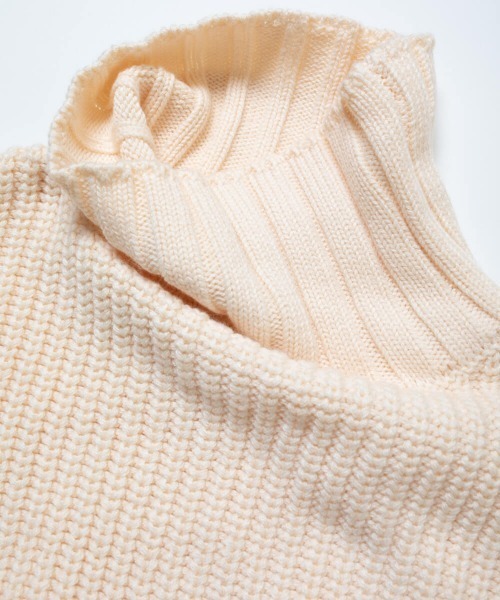 oblekt（オブレクト）の「オーガニックコットンブレンド畦タートルニット（Tシャツ/カットソー・レディース・グレー/オフホワイト・ONE SIZE）」の22枚目の写真