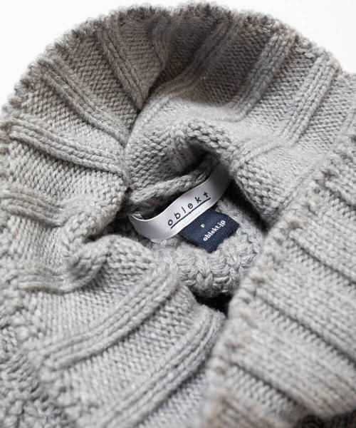 oblekt（オブレクト）の「オーガニックコットンブレンド畦タートルニット（Tシャツ/カットソー・レディース・グレー/オフホワイト・ONE SIZE）」の16枚目の写真