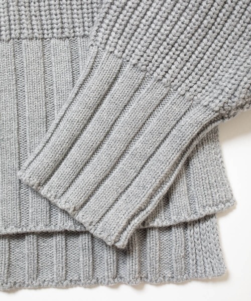 oblekt（オブレクト）の「オーガニックコットンブレンド畦タートルニット（Tシャツ/カットソー・レディース・グレー/オフホワイト・ONE SIZE）」の18枚目の写真