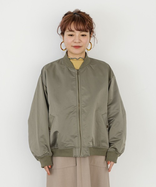 studio CLIP(スタディオクリップ)の「【低身長向けアイテム/WEB限定】MA-1(MA-1・レディース・ベージュ/カーキ・FREE)」の13枚目の写真