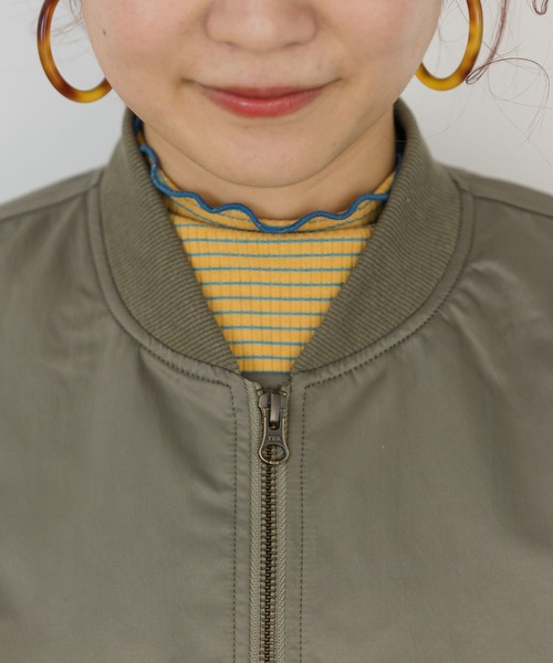 studio CLIP(スタディオクリップ)の「【低身長向けアイテム/WEB限定】MA-1(MA-1・レディース・ベージュ/カーキ・FREE)」の3枚目の写真