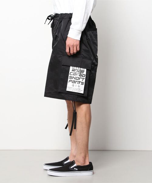 SUGGESTION（サジェッション）の「SUGGESTION ユーロミリタリー ワイドカーゴショーツ（カーゴパンツ・メンズ・ブラック/オリーブ/グレー・L/M）」の4枚目の写真