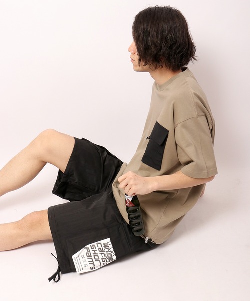 SUGGESTION（サジェッション）の「SUGGESTION ユーロミリタリー ワイドカーゴショーツ（カーゴパンツ・メンズ・ブラック/オリーブ/グレー・L/M）」の15枚目の写真