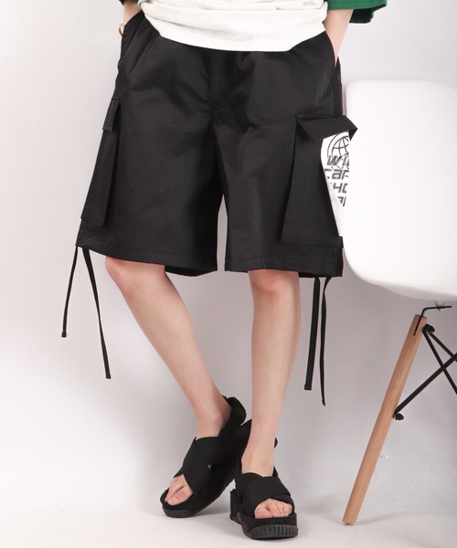 SUGGESTION（サジェッション）の「SUGGESTION ユーロミリタリー ワイドカーゴショーツ（カーゴパンツ・メンズ・ブラック/オリーブ/グレー・L/M）」の7枚目の写真