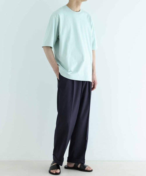 ADAM ET ROPE'(アダムエロペ)の「ドビーブッチャー ワイド アンクル テーパードスラックス(スラックス・メンズ・ネイビー/ブルー系その他5・S/M/L)」の16枚目の写真