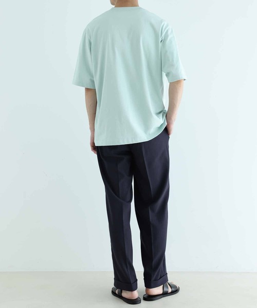 ADAM ET ROPE'(アダムエロペ)の「ドビーブッチャー ワイド アンクル テーパードスラックス(スラックス・メンズ・ネイビー/ブルー系その他5・S/M/L)」の14枚目の写真