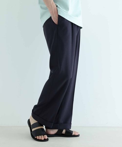 ADAM ET ROPE'(アダムエロペ)の「ドビーブッチャー ワイド アンクル テーパードスラックス(スラックス・メンズ・ネイビー/ブルー系その他5・S/M/L)」の18枚目の写真