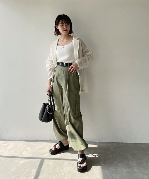 PAGEBOY（ページボーイ）の「綿100％ イージーカーゴパンツ（カーゴパンツ・レディース・オフホワイト/ブラック/カーキ・FREE）」の5枚目の写真