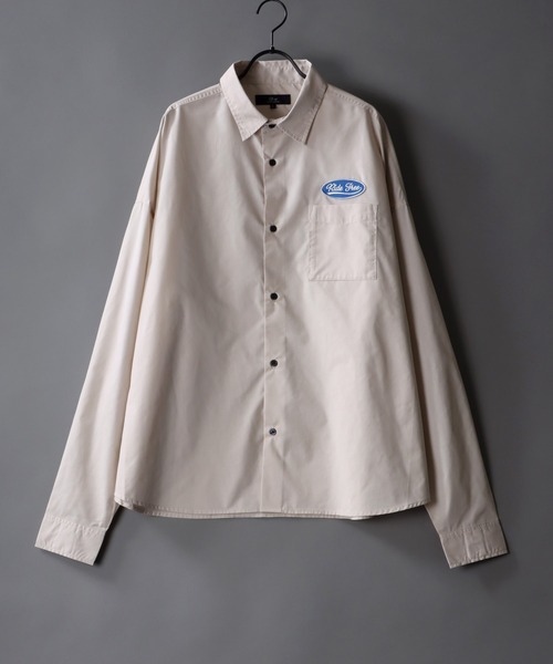 SITRY(シトリー)の「Oversize Drop shoulder broadcloth shirt/オーバーサイズ ドロップショルダー ブロード シャツ(シャツ/ブラウス・メンズ・ホワイト/ベージュ/ブルー/ホワイト系その他/ブルー系その他/ブルー系その他2/ブルー系その他3・M/L)」の4枚目の写真