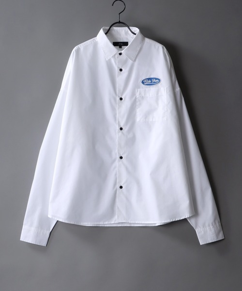 SITRY(シトリー)の「Oversize Drop shoulder broadcloth shirt/オーバーサイズ ドロップショルダー ブロード シャツ(シャツ/ブラウス・メンズ・ホワイト/ベージュ/ブルー/ホワイト系その他/ブルー系その他/ブルー系その他2/ブルー系その他3・M/L)」の2枚目の写真