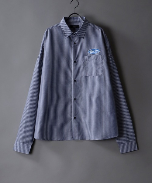 SITRY(シトリー)の「Oversize Drop shoulder broadcloth shirt/オーバーサイズ ドロップショルダー ブロード シャツ(シャツ/ブラウス・メンズ・ホワイト/ベージュ/ブルー/ホワイト系その他/ブルー系その他/ブルー系その他2/ブルー系その他3・M/L)」の6枚目の写真