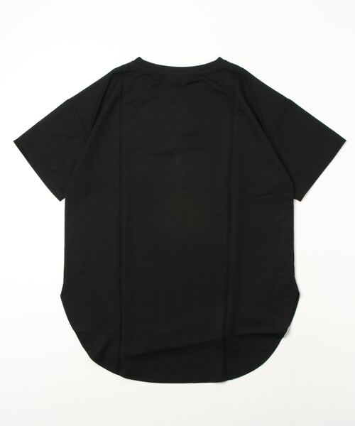 Mac-House（マックハウス）の「SARARI サラリ チュニック丈Tシャツ（Tシャツ/カットソー・レディース・ブラック/グレー/ブルー/グレイッシュベージュ・フリー）」の5枚目の写真