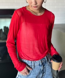 美品⭐︎レッドバレンティノ　シースルー半袖トップス シースルー RED VALENTINO(レッドヴァレンティノ) トップス