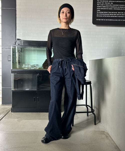 セール】レディース カラー シースルーカットソー シアーカットソー