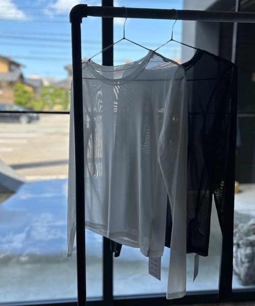 Kotoe（コトエ）の「レディース カラー シースルーカットソー シアーカットソー シアーT 長袖 スキントップス（Tシャツ/カットソー・レディース・ホワイト/グリーン/ブラック/オレンジ/ライム/ライトブルー/ネイビー/レッド・L/M）」の9枚目の写真