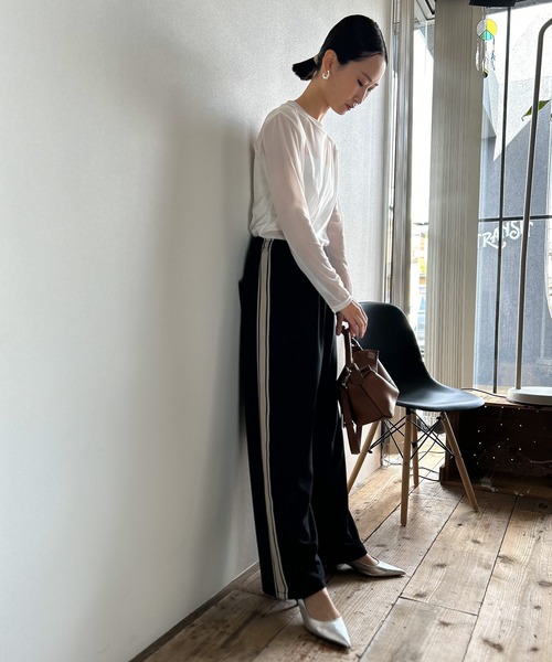 Kotoe（コトエ）の「レディース カラー シースルーカットソー シアーカットソー シアーT 長袖 スキントップス（Tシャツ/カットソー・レディース・ホワイト/グリーン/ブラック/オレンジ/ライム/ライトブルー/ネイビー/レッド・L/M）」の21枚目の写真