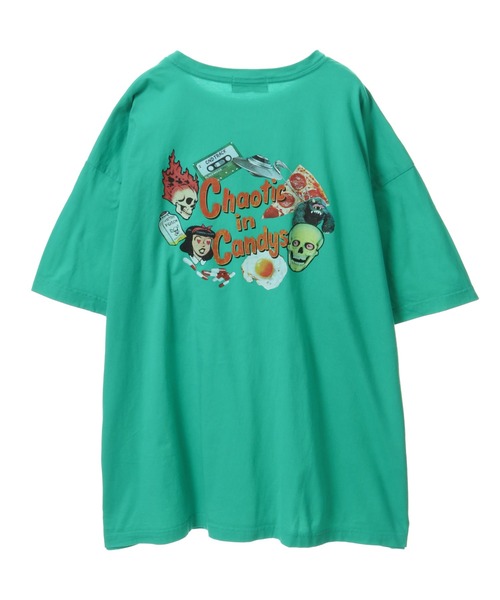 Candy Stripper（キャンディストリッパー）の「CHAOTIC IN CANDYS BIG Tシャツ（Tシャツ/カットソー・レディース・ブラック/ライトブルー/グリーン/オフホワイト・2）」の3枚目の写真