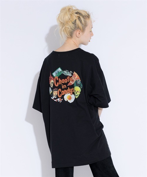 Candy Stripper（キャンディストリッパー）の「CHAOTIC IN CANDYS BIG Tシャツ（Tシャツ/カットソー・レディース・ブラック/ライトブルー/グリーン/オフホワイト・2）」の2枚目の写真