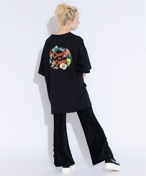 Candy Stripper（キャンディストリッパー）の「CHAOTIC IN CANDYS BIG Tシャツ（Tシャツ/カットソー・レディース・ブラック/ライトブルー/グリーン/オフホワイト・2）」の7枚目の写真