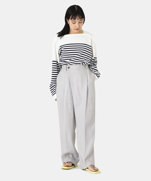 BALLAST ARK（バラストアーク）の「BALLAST ARK / バラストアーク：TUCK EASY PANTS：BA05-P002[AST]（スラックス・メンズ・グレー系その他/ブラック・M/L）」の5枚目の写真