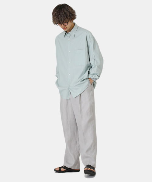 BALLAST ARK（バラストアーク）の「BALLAST ARK / バラストアーク：TUCK EASY PANTS：BA05-P002[AST]（スラックス・メンズ・グレー系その他/ブラック・M/L）」の9枚目の写真