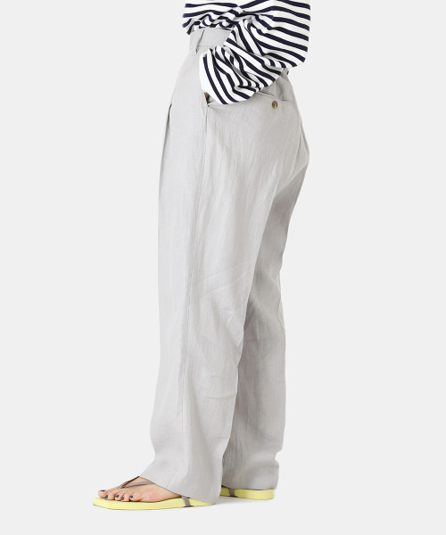 BALLAST ARK（バラストアーク）の「BALLAST ARK / バラストアーク：TUCK EASY PANTS：BA05-P002[AST]（スラックス・メンズ・グレー系その他/ブラック・M/L）」の7枚目の写真