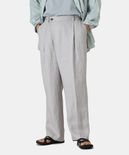 BALLAST ARK（バラストアーク）の「BALLAST ARK / バラストアーク：TUCK EASY PANTS：BA05-P002[AST]（スラックス・メンズ・グレー系その他/ブラック・M/L）」の12枚目の写真