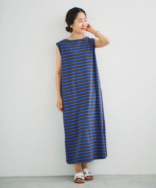 le.coeur blanc（ルクールブラン）の「ボーダーフレンチワンピース（ワンピース・レディース・グレー系その他3/ブラック系その他・38）」の3枚目の写真