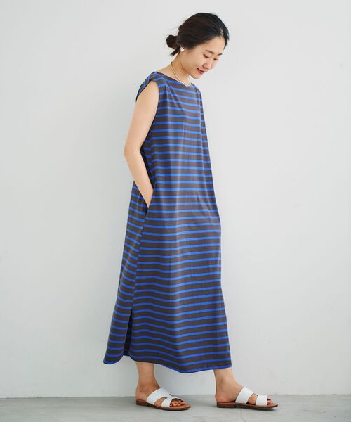 le.coeur blanc（ルクールブラン）の「ボーダーフレンチワンピース（ワンピース・レディース・グレー系その他3/ブラック系その他・38）」の4枚目の写真