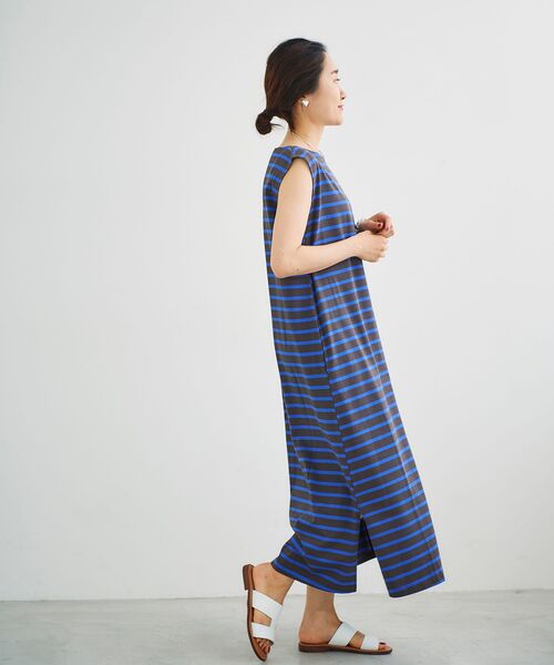 le.coeur blanc（ルクールブラン）の「ボーダーフレンチワンピース（ワンピース・レディース・グレー系その他3/ブラック系その他・38）」の9枚目の写真