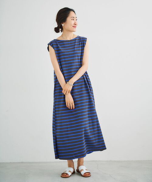 le.coeur blanc（ルクールブラン）の「ボーダーフレンチワンピース（ワンピース・レディース・グレー系その他3/ブラック系その他・38）」の11枚目の写真