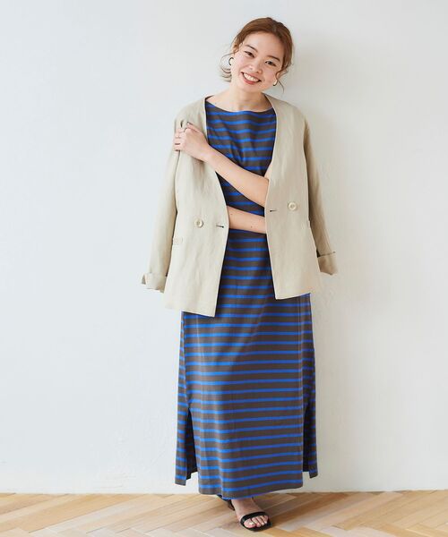 le.coeur blanc（ルクールブラン）の「ボーダーフレンチワンピース（ワンピース・レディース・グレー系その他3/ブラック系その他・38）」の12枚目の写真