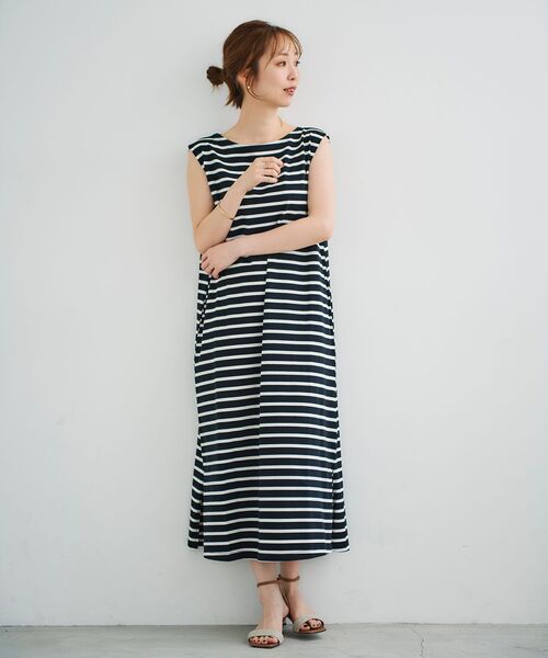 le.coeur blanc（ルクールブラン）の「ボーダーフレンチワンピース（ワンピース・レディース・グレー系その他3/ブラック系その他・38）」の15枚目の写真