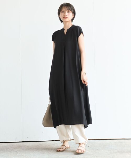 レーヨンノーカラースキッパーワンピース（ワンピース）｜rps