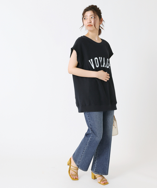 B.C STOCK(ベーセーストック)の「カットオフ裏毛プリントベスト(Tシャツ/カットソー・レディース・ホワイト/ベージュ/ネイビー・FREE)」の12枚目の写真