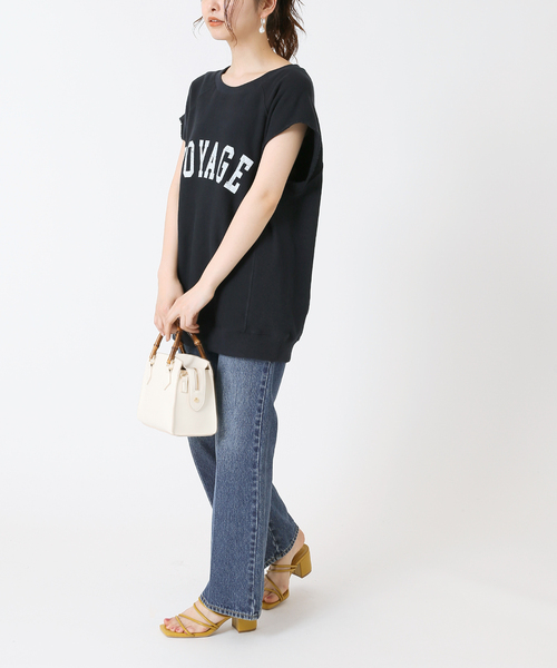 B.C STOCK(ベーセーストック)の「カットオフ裏毛プリントベスト(Tシャツ/カットソー・レディース・ホワイト/ベージュ/ネイビー・FREE)」の13枚目の写真