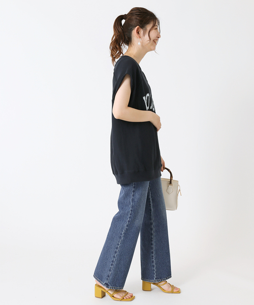 B.C STOCK(ベーセーストック)の「カットオフ裏毛プリントベスト(Tシャツ/カットソー・レディース・ホワイト/ベージュ/ネイビー・FREE)」の15枚目の写真