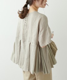 PUAL CE CIN | フレンチリネン　製品染フレアブラウス(シャツ/ブラウス)