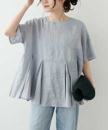 PUAL CE CIN | フレンチリネン　製品染フレアブラウス(シャツ/ブラウス)