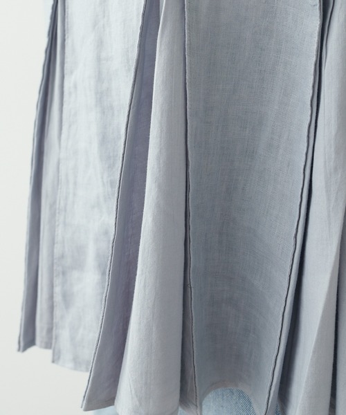 PUAL CE CIN(ピュアルセシン)の「フレンチリネン 製品染フレアブラウス(シャツ/ブラウス・レディース・ベージュ/ブルー/チャコール・FREE)」の19枚目の写真