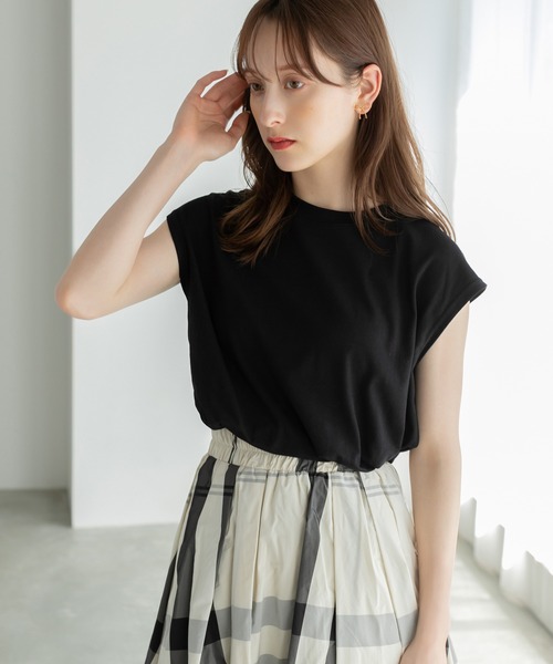 フレンチスリーブベーシックカットソー フレンチスリーブベーシックカットソー(カットソー・Tシャツ