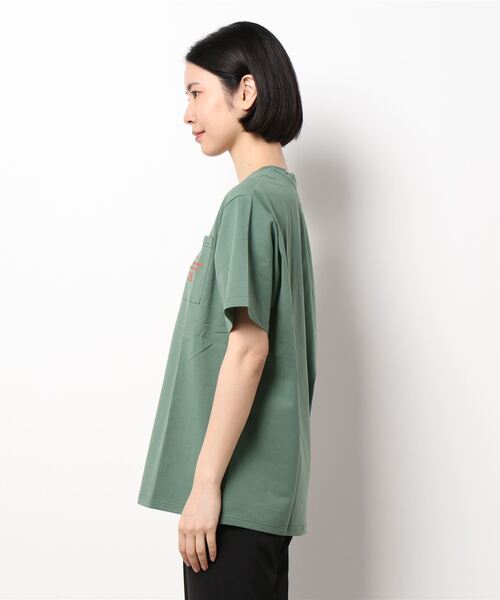 ADIRA(アディラ)の「ユニセックス刺繍ポケT(Tシャツ/カットソー・レディース・チャコールグレー/グリーン・LARGE)」の11枚目の写真