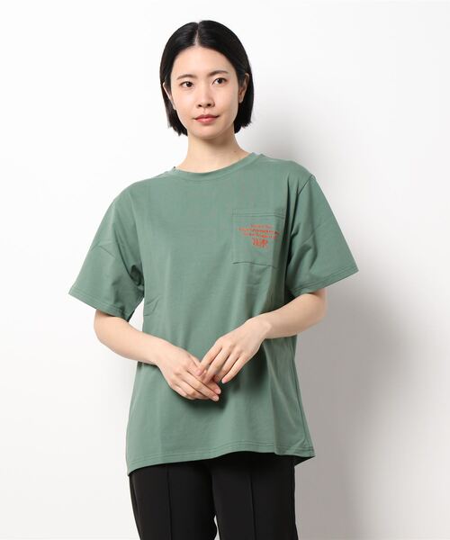 ADIRA(アディラ)の「ユニセックス刺繍ポケT(Tシャツ/カットソー・レディース・チャコールグレー/グリーン・LARGE)」の18枚目の写真