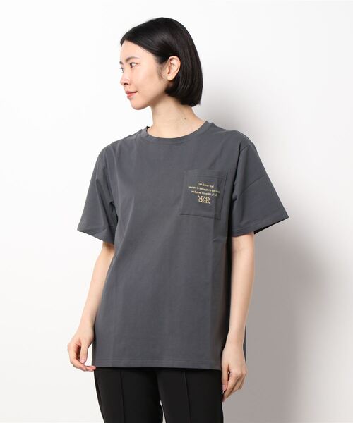 ADIRA(アディラ)の「ユニセックス刺繍ポケT(Tシャツ/カットソー・レディース・チャコールグレー/グリーン・LARGE)」の19枚目の写真