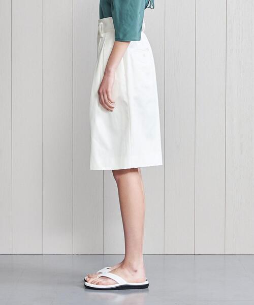 H　BEAUTY&YOUTH UNITED ARROWS（エイチビューティーアンドユースユナイテッドアローズ）の「＜H＞COTTON SATIN TUCK HALF PANTS/パンツ（その他パンツ・レディース・ホワイト/ブラック・S/M）」の5枚目の写真