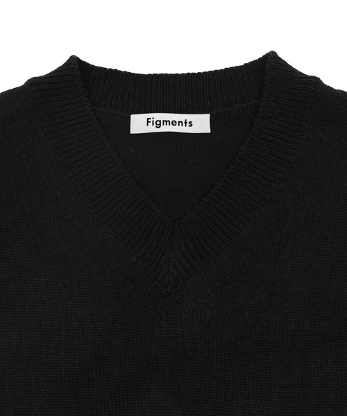 Figments（フィグメンツ）の「バイカラーニットベスト（ベスト・レディース・ブラック/ネイビー・FREE）」の6枚目の写真