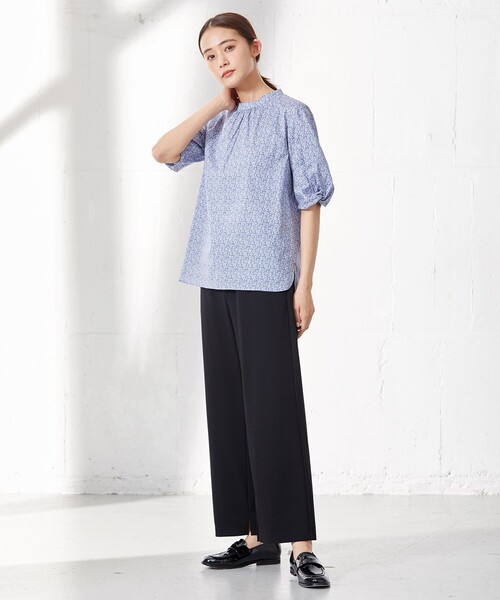 J.PRESS Ladies(J.プレス レディス)の「【洗える】LIBERTY Pepper&Coward スタンドカラー ブラウス(シャツ/ブラウス・レディース・ベージュ系5/ネイビー系5・XS)」の4枚目の写真