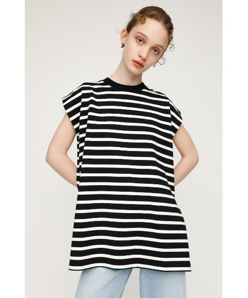 SLY（スライ）の「SIDE SLIT BOX TOPS サイドスリット ボックス トップス（Tシャツ/カットソー・レディース・ブラック/オフホワイト/グリーン/マルチ・FREE）」の4枚目の写真